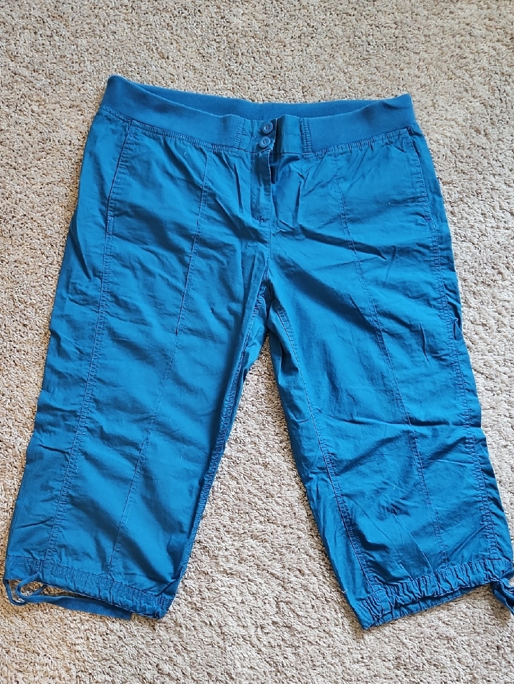 New York & Company Bright Blue Capri Pants 100% Cotton
